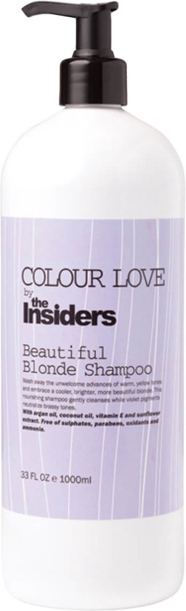 The Insiders Beautiful Blonde Shampoo - 1000 ml- Zilvershampoo - Voor Alle haartypes -