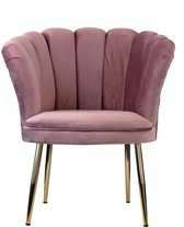 Furnilux Velvet Schelp Fluweel Fauteuil op gouden poten