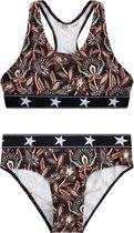 Indian Blue meiden bikini Sporty Flower Black