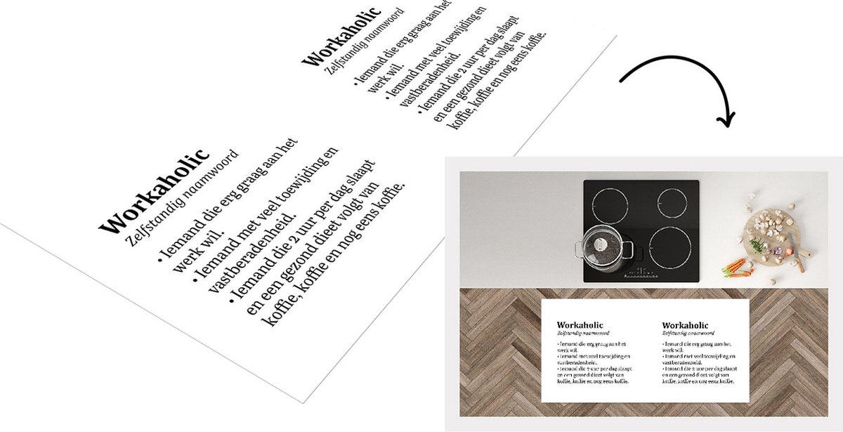 KitchenYeah Keukenloper - Loper keuken - Workaholic - Koffie - Woordenboek - Keukenloper vinyl, foto 2