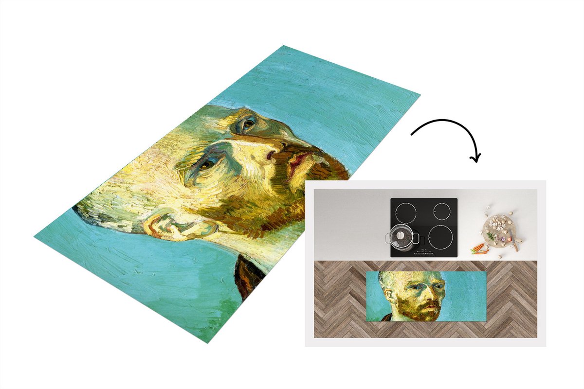 KitchenYeah Keukenloper - Loper keuken - Opgedragen aan Gauguin - Vincent van Gogh - Keukenloper vinyl Multicolor