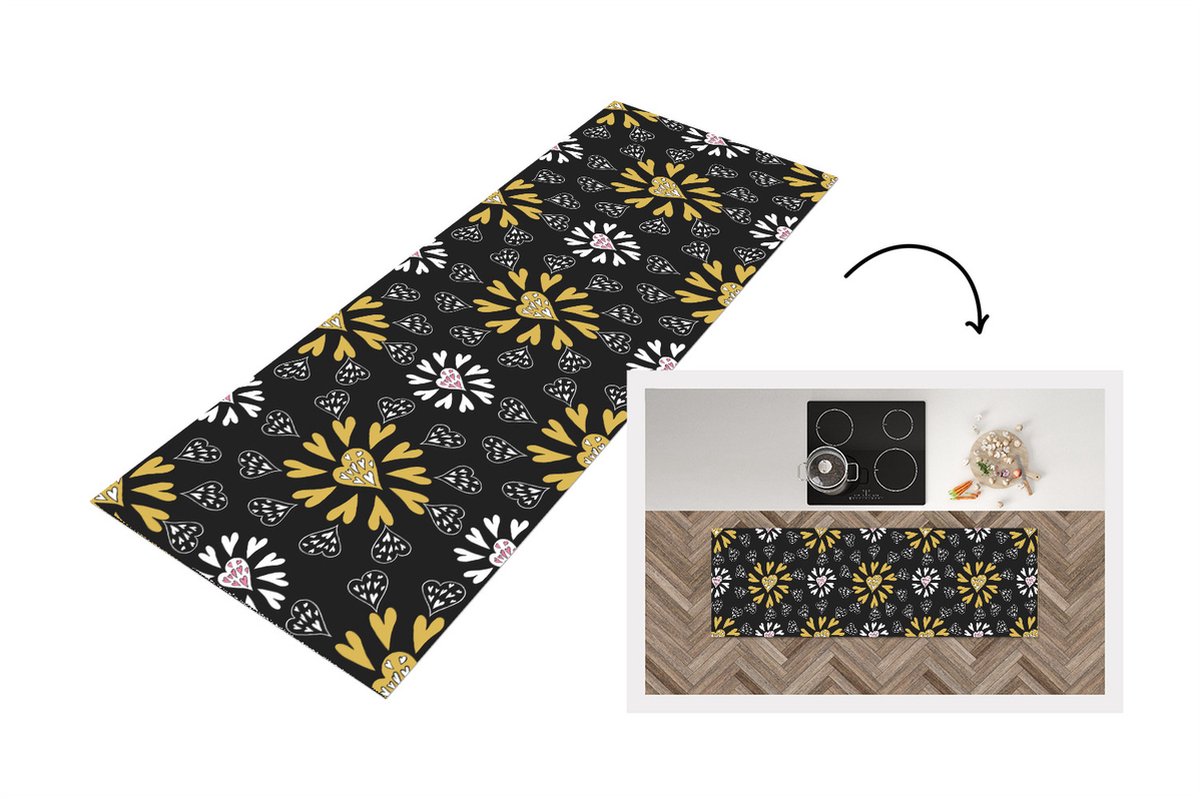 KitchenYeah Keukenloper - Loper keuken - Meisje - Hart - Patronen - Keukenloper vinyl multicolor, foto 3