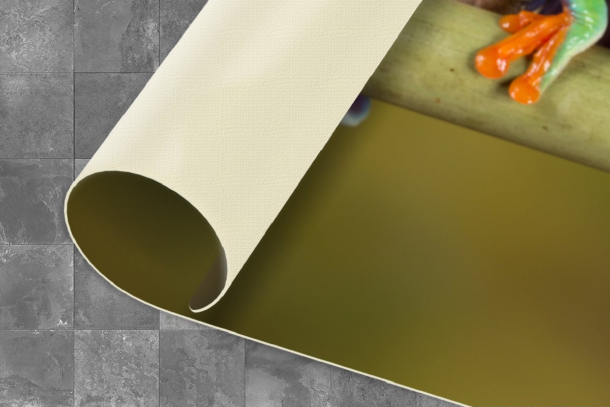 KitchenYeah Keukenloper - Loper keuken - Kikkers - Tak - 120x50 cm - Keukenloper vinyl Multicolor
