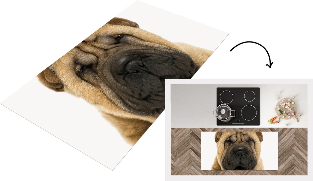 KitchenYeah Keukenloper - Loper keuken - Rimpel hond - Sharpei - Baby - Jong - Babykamer - Kinderkamer - Keukenloper vinyl multicolor, foto 2