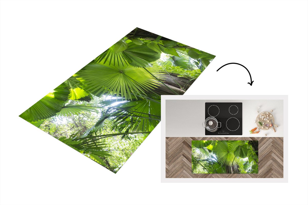 KitchenYeah Keukenloper - Loper keuken - Tropisch regenwoud - 120x60 cm - Keukenloper vinyl Multicolor