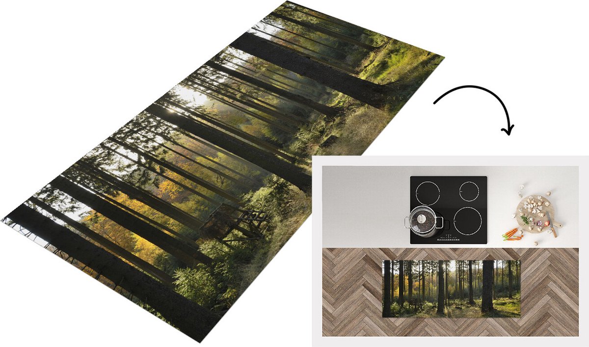 Keukenloper - Loper keuken - Bos - Zomer - Zon - 120x50 cm - Keukenloper vinyl