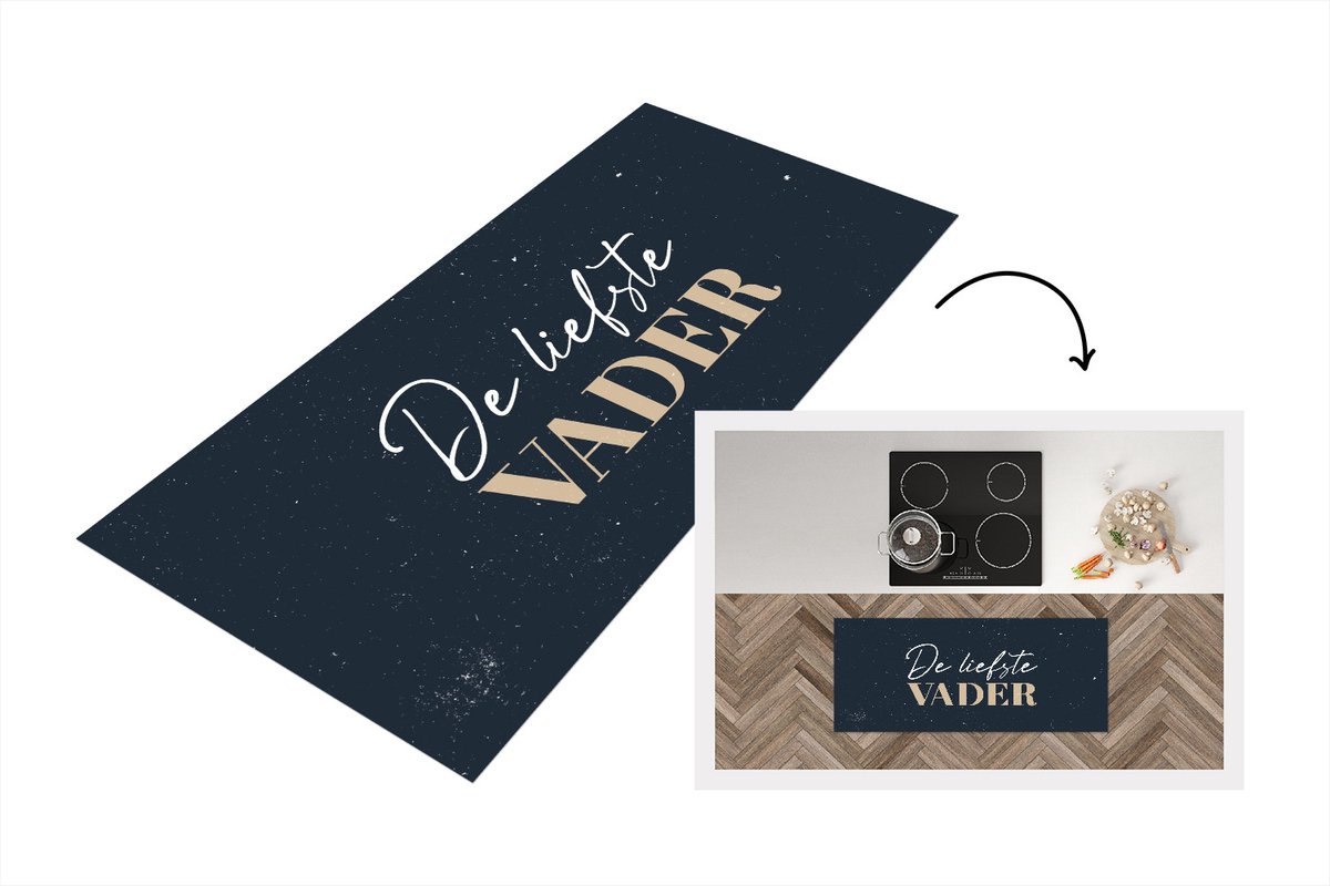 KitchenYeah Keukenloper - Loper keuken - Vader cadeau - Vaderdag - Quote - De liefste vader - Spreuken - 120x50 cm - Keukenloper vinyl Multicolor