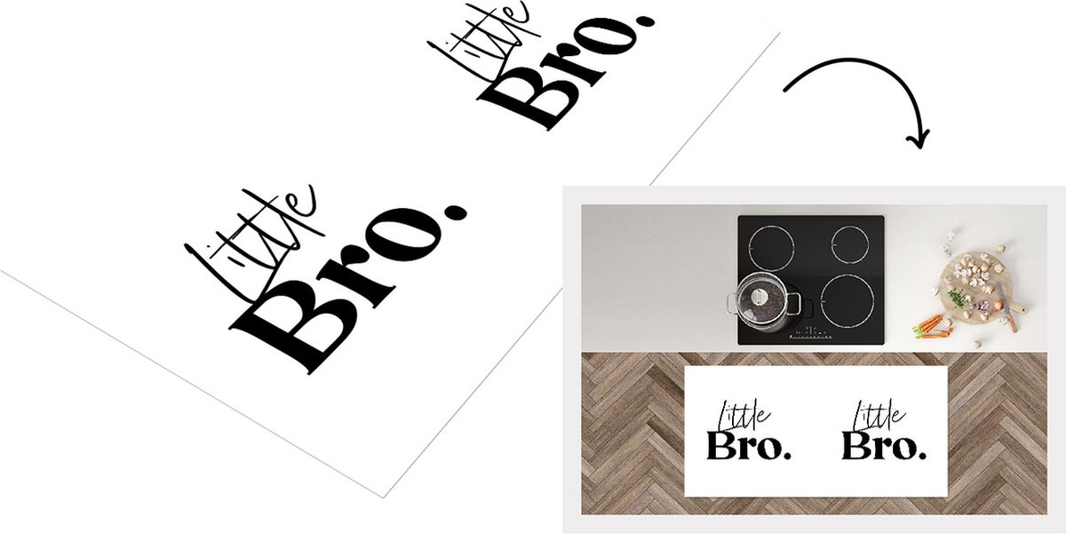KitchenYeah Keukenloper - Loper keuken - Little bro - Broertje - Quotes - Spreuken - Broers - 120x60 cm - Keukenloper vinyl Multicolor