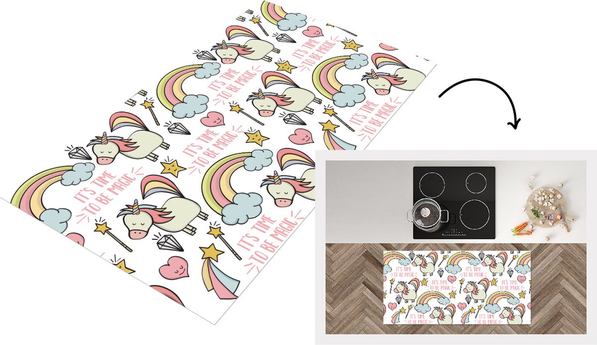 Keukenloper - Loper keuken - Regenboog - Unicorn - Diamant - Quotes - Patroon - 120x60 cm