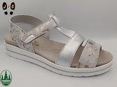 Franken dames comfort sandaal, F123 Wit/zilver, Maat 38