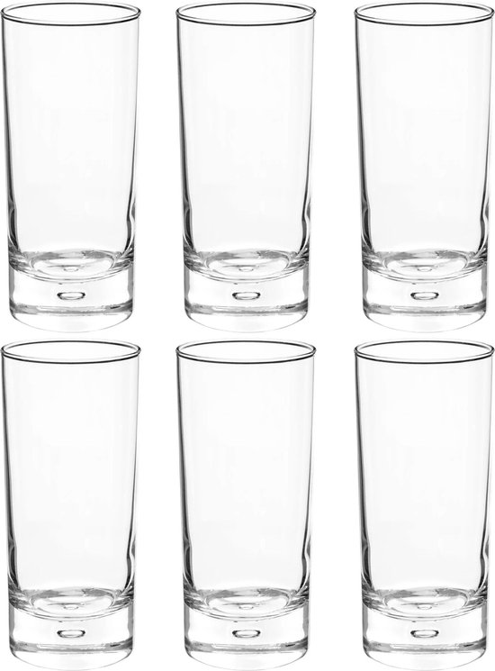 Set van 6x stuks longdrink glazen Georgi 290 ml van glas - Drinkglazen - Waterglazen - Tumbler