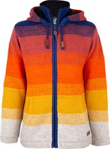 SHAKALOHA Gebreid Wollen Heren/Uni Vest van Schapenwol met Polyester Fleece voering en afneembare capuchon - M Dongara ZH OrangeBlue L