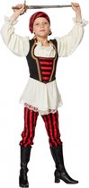 Piraten kostuum rood/zwart voor meisjes 140