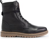 Travelin' Erquy Heren Leren Enkellaarzen - Stoere veterboots met rits - Zwart