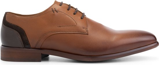 DenBroeck Edgar St. - Chaussures à Chaussures à lacets basses en cuir soigné pour hommes - Cuir marron Cognac - Taille 43