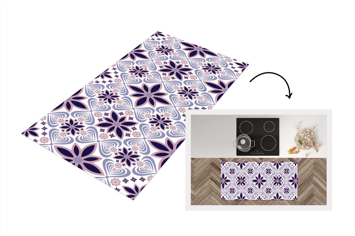 KitchenYeah Keukenloper - Loper keuken - Bloemen - Luxe - Design - 120x60 cm - Keukenloper vinyl Multicolor