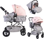 Cangaroo Ciara Pink 3-in-1 Combi Kinderwagen incl. Autostoel 2833