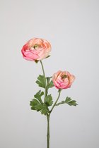Kunstbloem Ranonkel - topkwaliteit decoratie - Peach Zalm - zijden tak - 51 cm hoog
