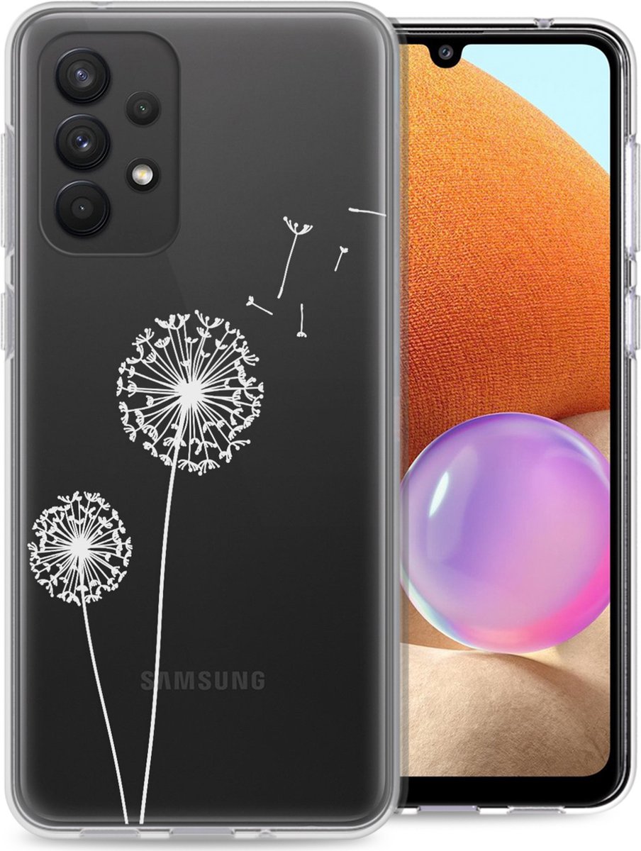 iMoshion Hoesje Geschikt voor Samsung Galaxy A33 Hoesje Siliconen - iMoshion Design hoesje - Wit / Dandelion