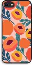 Case Company® - iPhone 8 hoesje - Perzik - 100% Biologisch Afbreekbaar - Duurzaam - Biodegradable Soft Case - Milieuvriendelijke Print op Achterkant - Zwarte Zijkanten - Bescherming Over de S