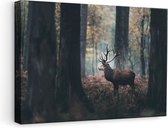 Artaza Canvas Schilderij Hert in het Bos - 60x40 - Foto Op Canvas - Canvas Print