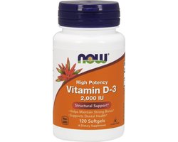 NOW Foods Vitamine D3 2,000 IU - 120 Softgels - 120 stuks