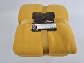 Overige Merken Fleece Plaid Deken Okergeel 150 x 200 cm