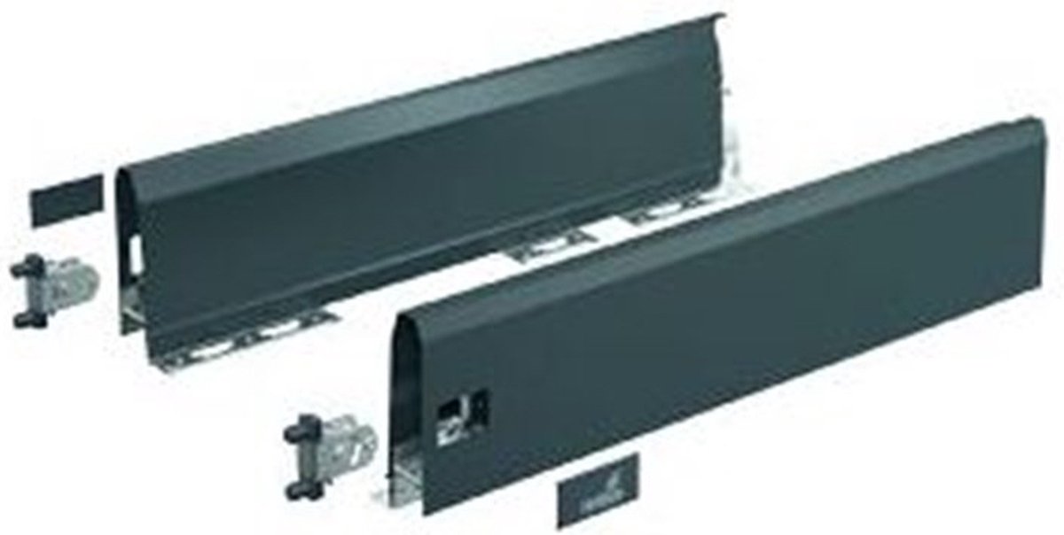 Hettich ArciTech zijwandset antraciet 126mm/400mm