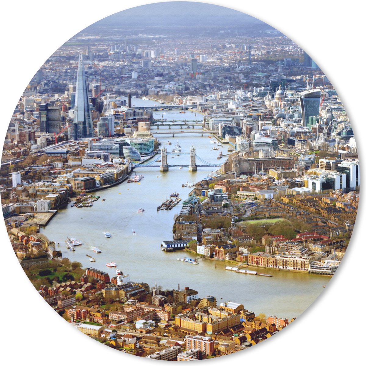Muismat rond 40x40 cm - Mousepad Londen - Engeland - Theems - Ronde muismatten