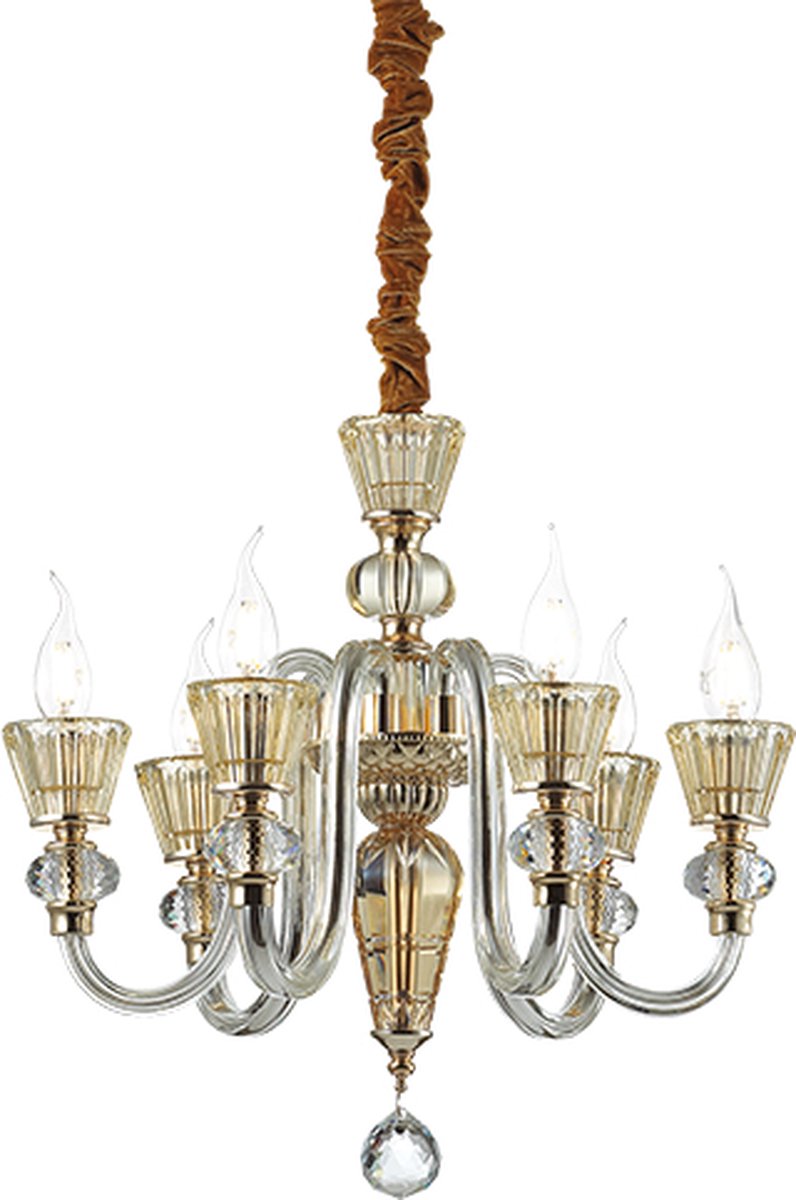 Ideal Lux - Strauss - Hanglamp - Metaal - E14 - Goud - Voor binnen - Lampen - Woonkamer - Eetkamer - Keuken