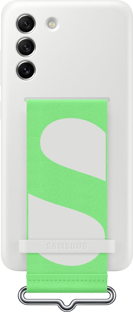 Siliconen Hoesje met Strap - Samsung Galaxy S21 FE - Wit