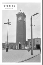 Walljar - Station Nijmegen '54 II - Muurdecoratie - Poster met lijst