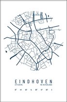 Walljar - Stadskaart Eindhoven Centrum IV - Muurdecoratie - Poster met lijst