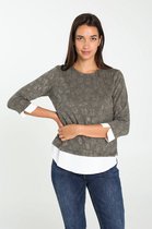 Cassis Dames Trui met glinsterend detail en onderhemd - T-shirt - Maat 44