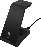 Chargeur sans fil Deltaco 3-en-1 - Chargeur sans fil Qi 15W - Chargeur Apple sans fil pour iPhone, montre et Airpods - noir