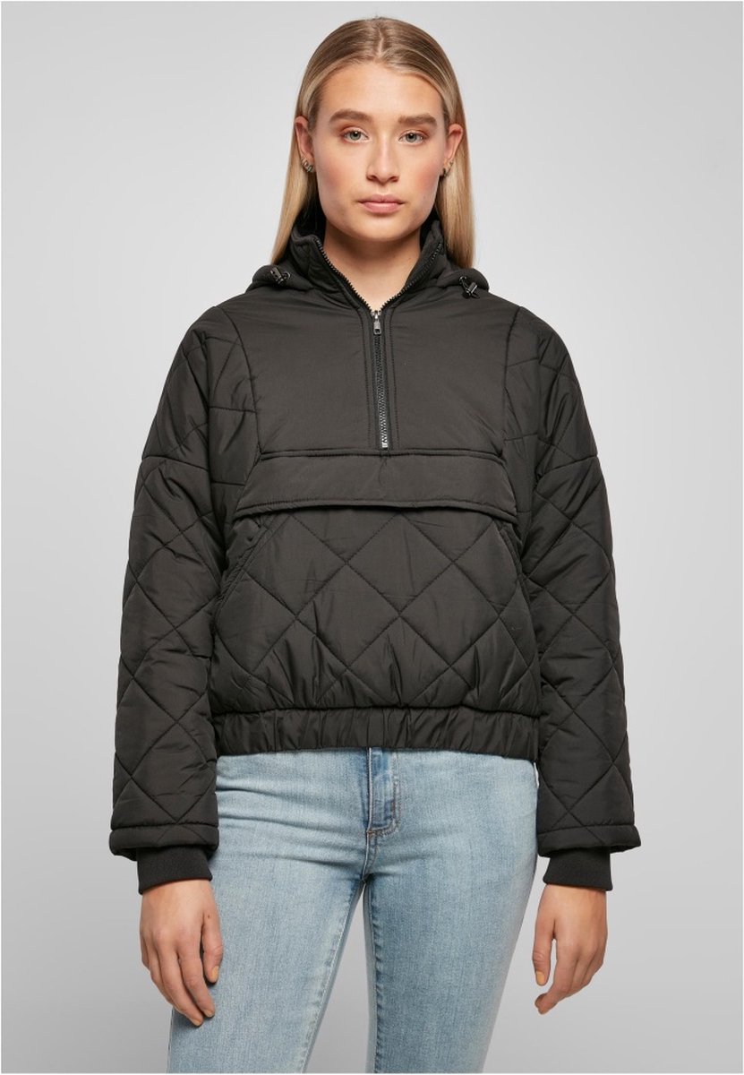 Urban Classics Oversized Diamond Quilted Pullover Jas M Zwart