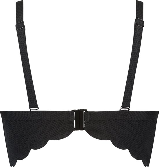 Hunkemöller Dames Badmode beugel bikinitop Scallop Zwart