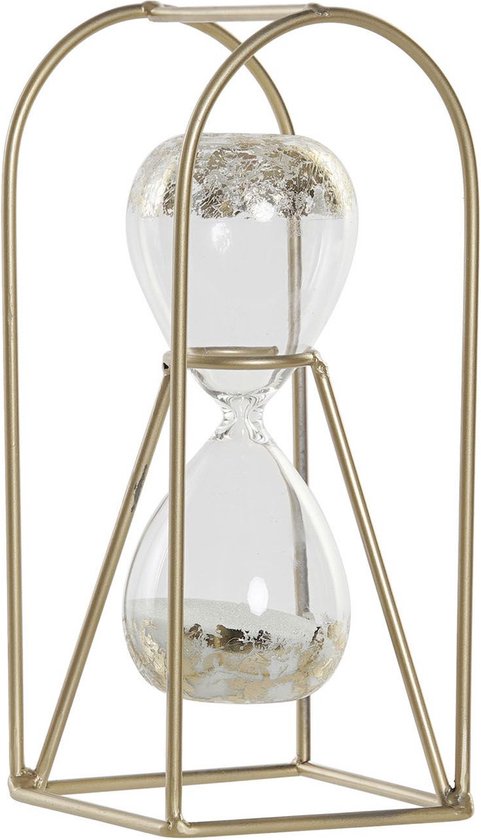 Sablier décoration sable blanc 23 cm en verre dans support doré -  Décoration sabliers | bol.com