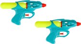 2x Waterpistool/waterpistolen gekleurd 19 cm