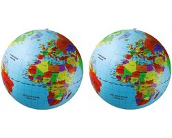 2x Opblaasbare wereldbol/aarde 50 - Buitenspeelgoed waterspeelgoed... bol.com