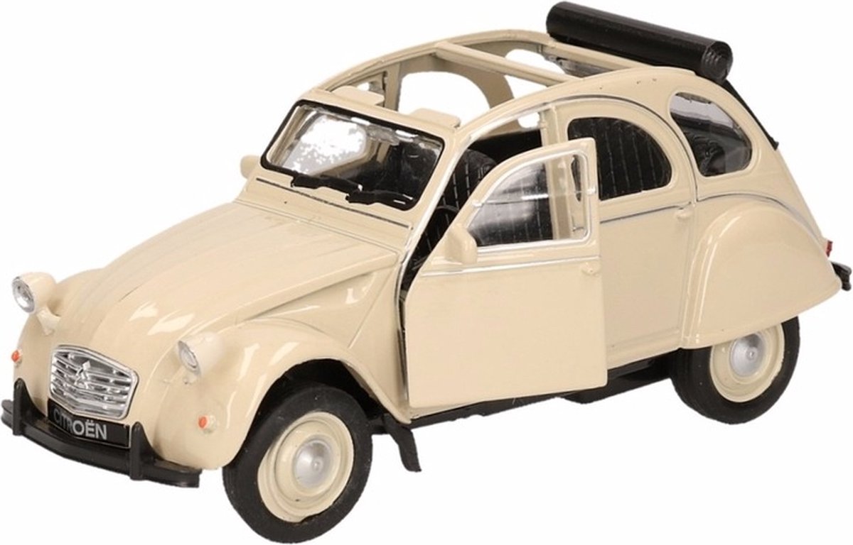 Welly Modelauto Citroen 2CV - beige - open - schaal 1:36 - schaalmodel auto