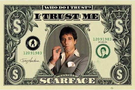 Poster Scarface dollar 61 x 91,5 cm