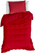 Moodit Dekbedovertrek Basil Deep Red - Eenpersoons - 140 x 220 cm - Katoen