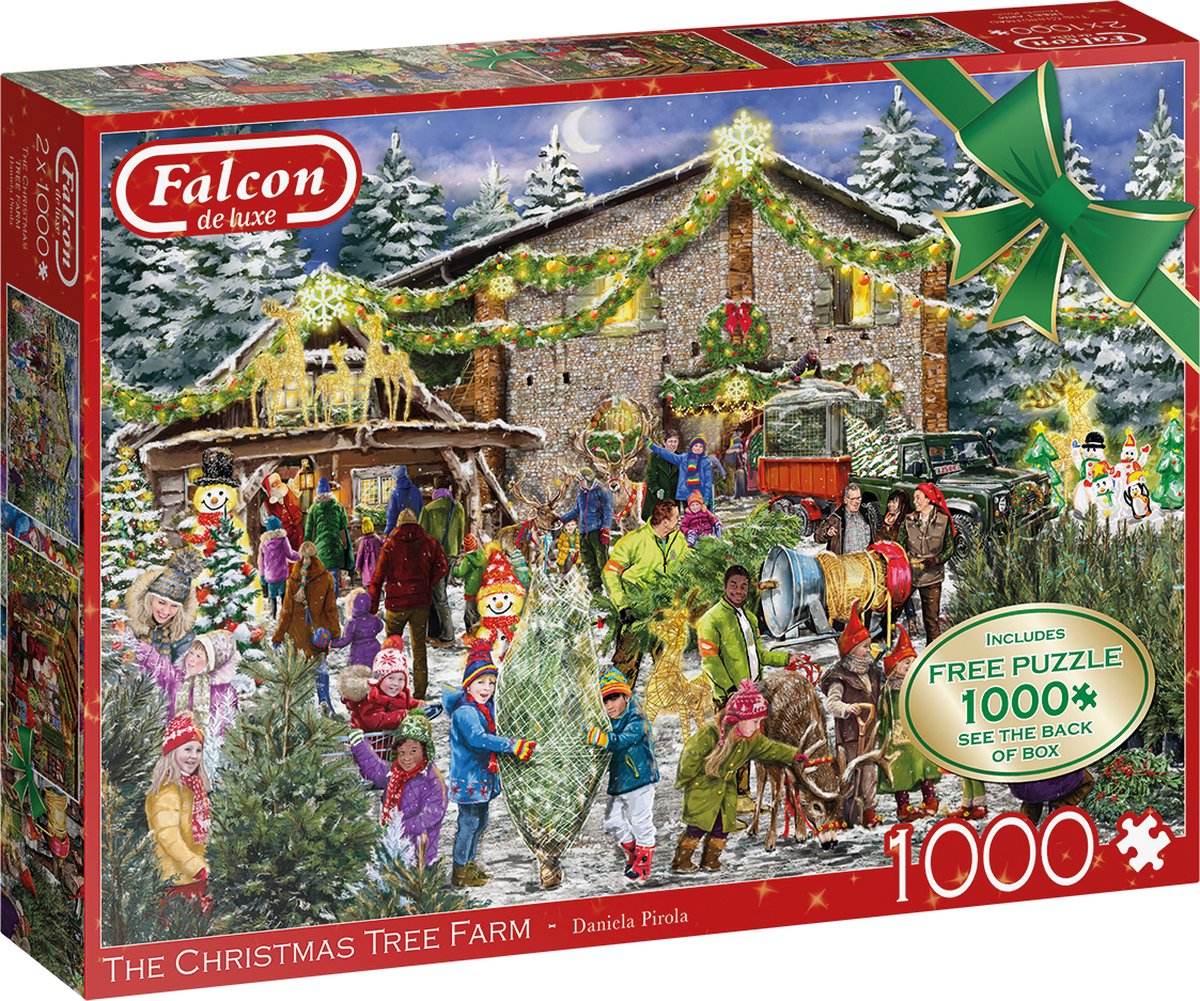 Falcon de luxe The Christmas Tree Farm 2x1000 stukjes - Legpuzzel