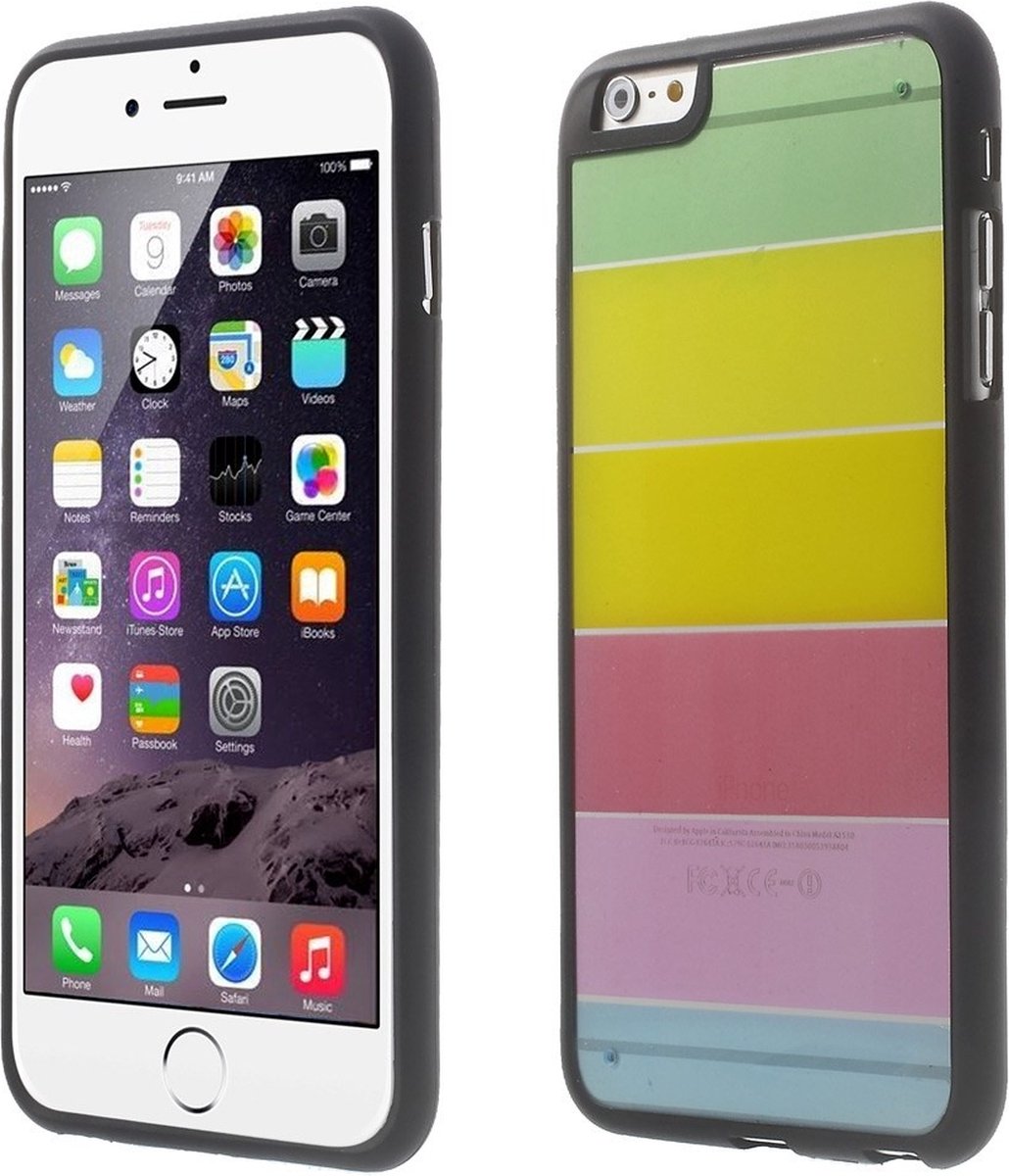 Peachy Doorzichtig gekleurd iPhone 6 Plus iPhone 6s Plus hoesje Regenboog Strepen