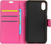 Peachy Roze portemonnee iPhone X XS hoes Bookcase lederen wallet