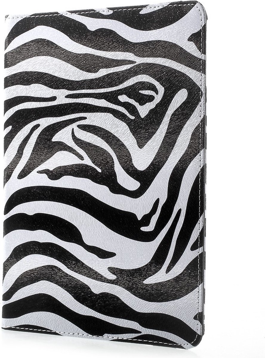 Peachy Zebra draaibare hoes standaard case iPad 2017 2018 - Zwart Wit
