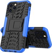 Peachy Shockproof schokabsorberend TPU hoesje voor iPhone 12 en iPhone 12 Pro - zwart met blauw