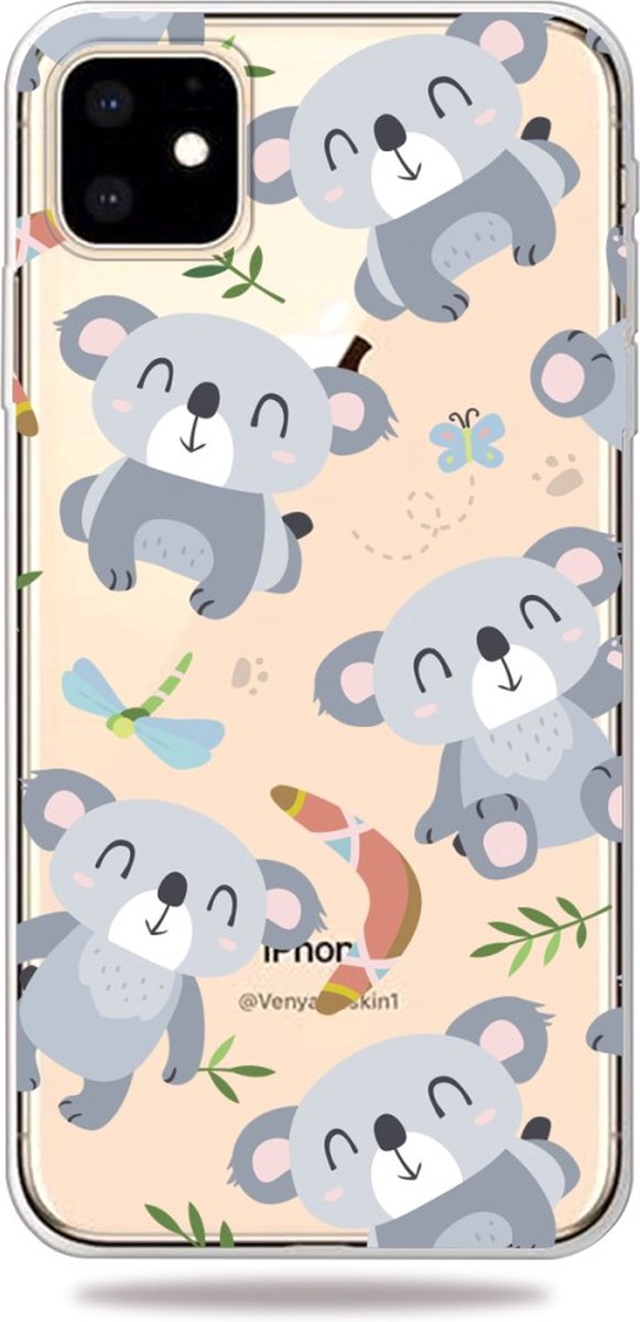 Peachy Lief Flexibel Koala Hoesje geschikt voor iPhone 11 TPU case - Doorzichtig