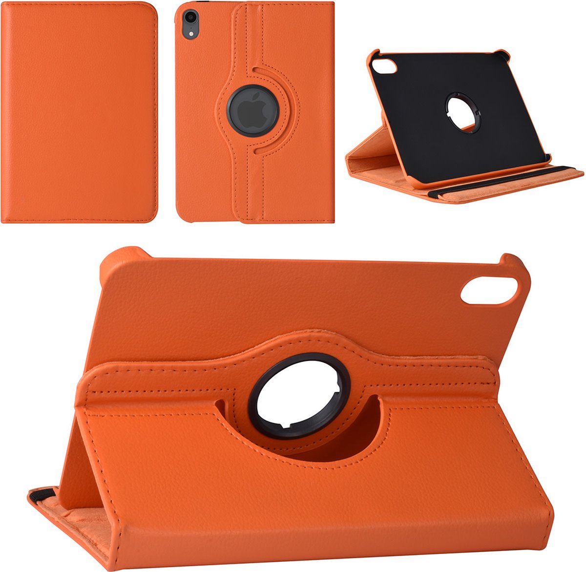 iPad Mini 2021 Book Case Tablethoes - Oranje - 360 graden draaibaar